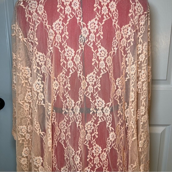 Andree by Unit Full Lace Kimono Peach / Orange Women’s Medium - Picture 4 of 7